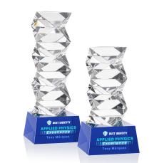 Callucci Full Color Blue on Robson Base Towers Crystal Award - Crystal Awards