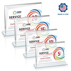 Mirela Full Color Rectangle Crystal Award - Full Color Imprint