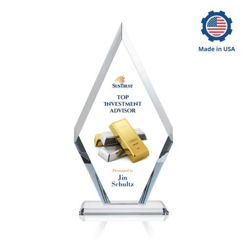 Awards and Trophies - Crystal Awards - Cancun Full Color Diamond Crystal Award