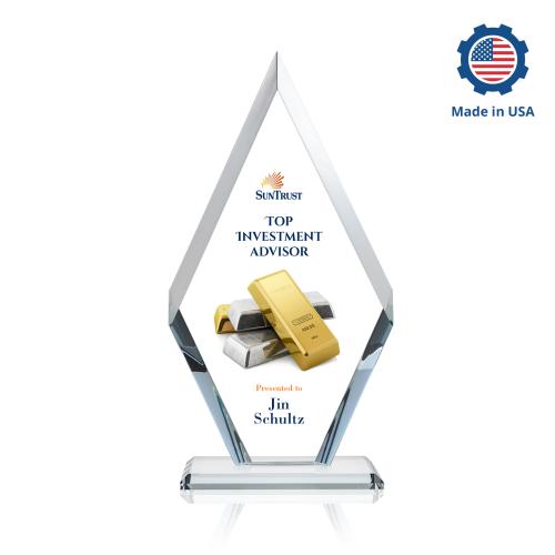 Awards and Trophies - Crystal Awards - Cancun Full Color Diamond Crystal Award