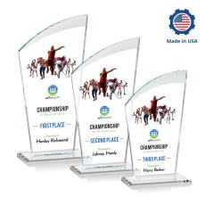 Tomkins Full Color Peaks Crystal Award - Full Color Imprint
