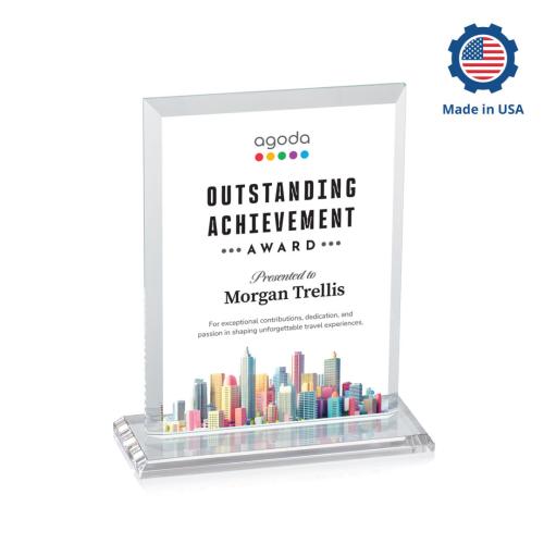 Awards and Trophies - Crystal Awards - Denison Full Color Rectangle Crystal Award
