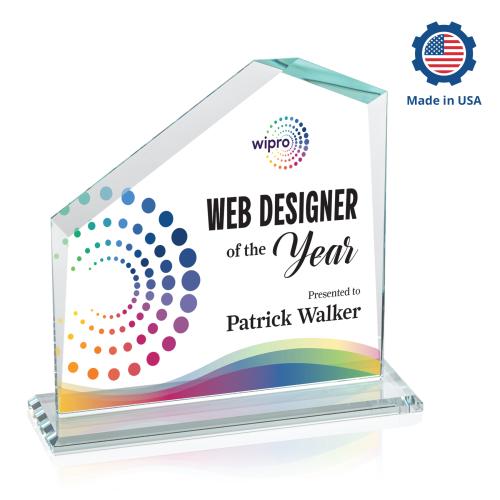 Awards and Trophies - Crystal Awards - Fairmont Full Color Peaks Crystal Award