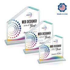 Fairmont Full Color Peaks Crystal Award - Full Color Imprint