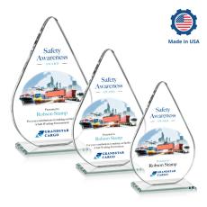 Glenhazel Full Color Tear Drop Crystal Award - Full Color Imprint