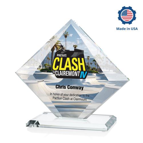 Awards and Trophies - Crystal Awards - Teston Full Color Diamond Crystal Award