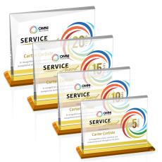 Mirela Full Color Amber Rectangle Crystal Award - Crystal Awards