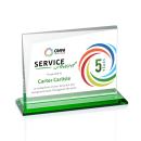 Mirela Full Color Green Rectangle Crystal Award