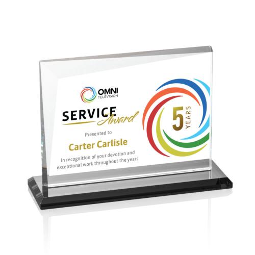 Awards and Trophies - Crystal Awards - Mirela Full Color Black Rectangle Crystal Award