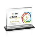 Mirela Full Color Black Rectangle Crystal Award