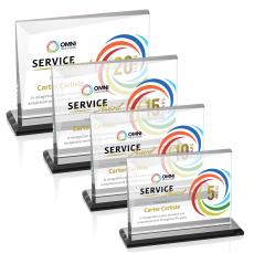 Mirela Full Color Black Rectangle Crystal Award - Crystal Awards