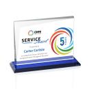 Mirela Full Color Blue Rectangle Crystal Award