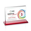 Mirela Full Color Red Rectangle Crystal Award