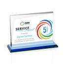 Mirela Full Color Sky Blue Rectangle Crystal Award