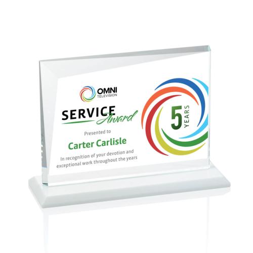 Awards and Trophies - Crystal Awards - Mirela Full Color White Rectangle Crystal Award