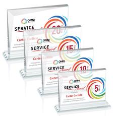 Mirela Full Color Clear Rectangle Crystal Award - Full Color Imprint