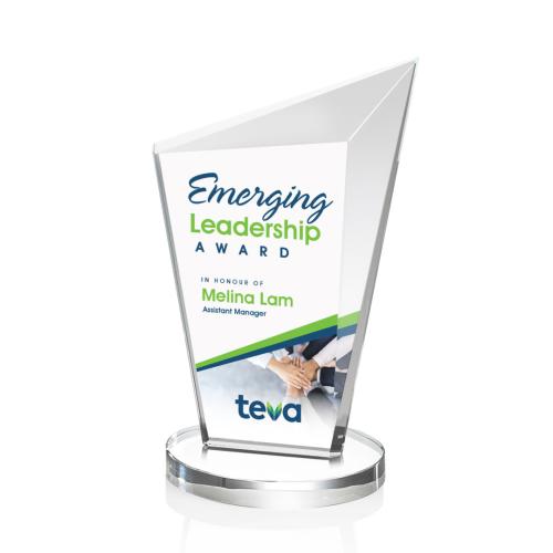 Awards and Trophies - Crystal Awards - Wiltshire Full Color Clear Peaks Crystal Award