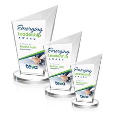 Wiltshire Full Color Clear Peaks Crystal Award - Full Color Imprint