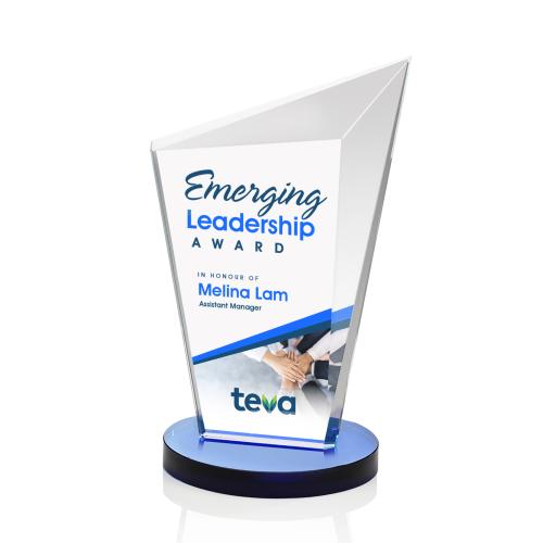 Awards and Trophies - Crystal Awards - Wiltshire Full Color Blue Peaks Crystal Award