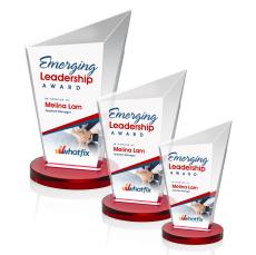 Wiltshire Full Color Red Peaks Crystal Award - Crystal Awards