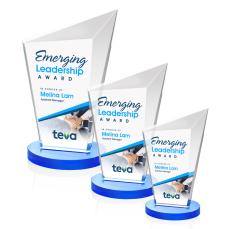 Wiltshire Full Color Sky Blue Peaks Crystal Award - Crystal Awards