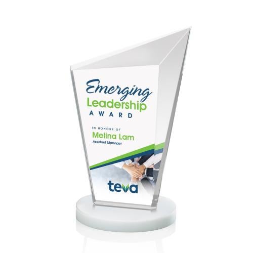 Awards and Trophies - Crystal Awards - Wiltshire Full Color White Peaks Crystal Award