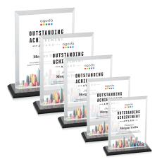 Denison Full Color Black Rectangle Crystal Award - Crystal Awards
