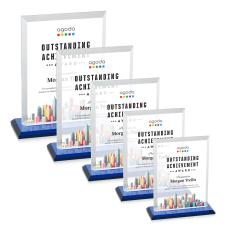 Denison Full Color Blue Rectangle Crystal Award - Crystal Awards