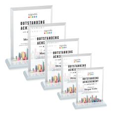 Denison Full Color White Rectangle Crystal Award - Crystal Awards