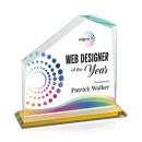 Fairmont Full Color Amber Peaks Crystal Award