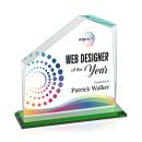 Fairmont Full Color Green Peaks Crystal Award