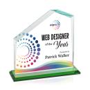 Fairmont Full Color Green Peaks Crystal Award