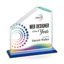 Fairmont Full Color Blue Peaks Crystal Award