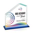 Fairmont Full Color Blue Peaks Crystal Award