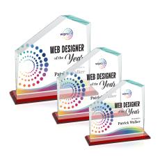 Fairmont Full Color Red Peaks Crystal Award - Crystal Awards