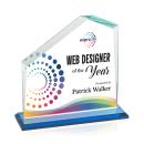 Fairmont Full Color Sky Blue Peaks Crystal Award