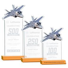 Top Gun Amber Unique Crystal Award - Crystal Awards