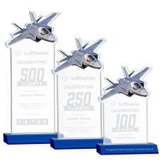 Top Gun Blue Unique Crystal Award - Colored Crystal Awards