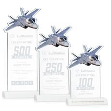 Top Gun White Unique Crystal Award - Crystal Awards