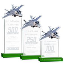 Top Gun Green Unique Crystal Award - Colored Crystal Awards