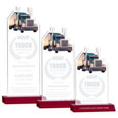 Longhaul Red Unique Crystal Award - Colored Crystal Awards