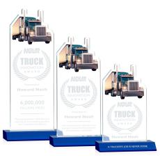 Longhaul Blue Unique Crystal Award - Colored Crystal Awards