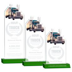 Longhaul Green Unique Crystal Award - Colored Crystal Awards