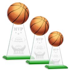 Edenwood Basketball Green Towers Crystal Award - Colored Crystal Awards