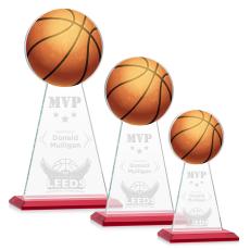 Edenwood Basketball Red Towers Crystal Award - Colored Crystal Awards