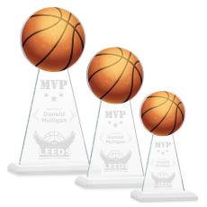 Edenwood Basketball White Towers Crystal Award - Crystal Awards