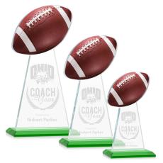 Edenwood Football Green Towers Crystal Award - Colored Crystal Awards