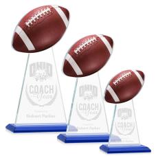 Edenwood Football Blue Towers Crystal Award - Colored Crystal Awards
