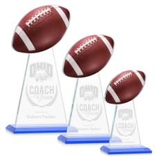 Edenwood Football Sky Blue Towers Crystal Award - Crystal Awards