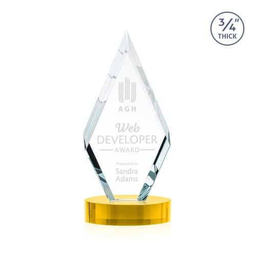 Awards and Trophies - Crystal Awards - Richmond Gold on Alberton Base Diamond Crystal Award